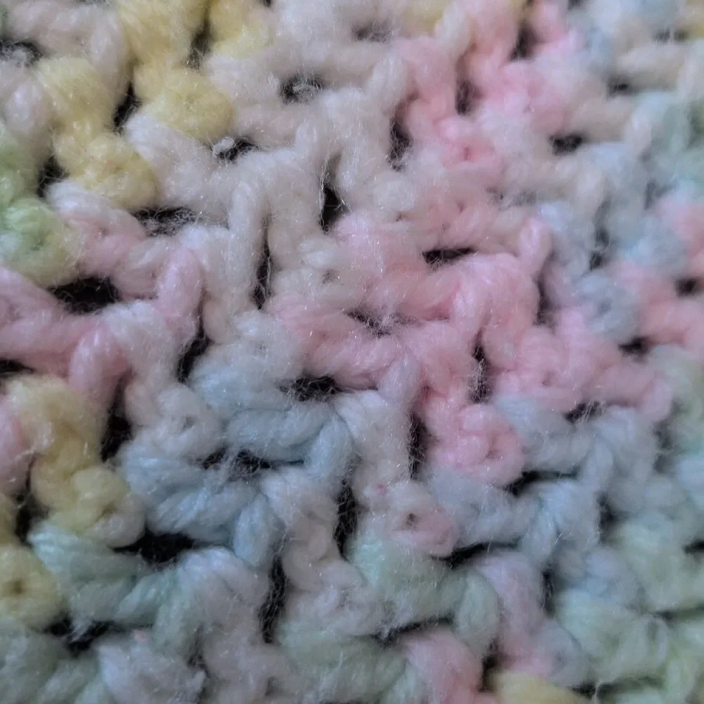 Oversized Chunky Chenille Toddler Blanket–Pastel Variegated Knit Throw